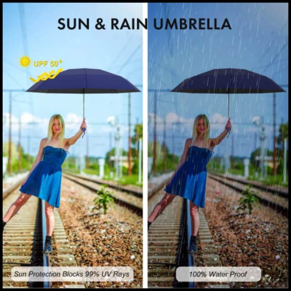 Compact Folding Umbrella Lightweight Windproof Uv… - image 6